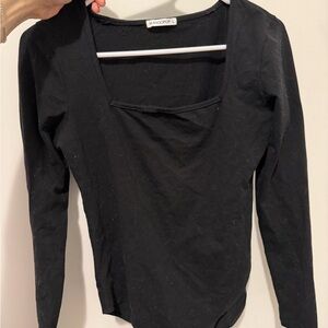 Mangopop Black Long Sleeve Bodysuit